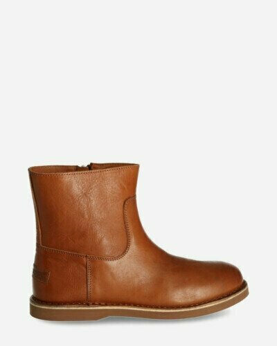 Ankle boot smooth leather cognac