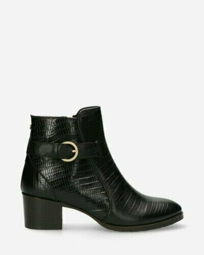 Ankle boot printed leather black